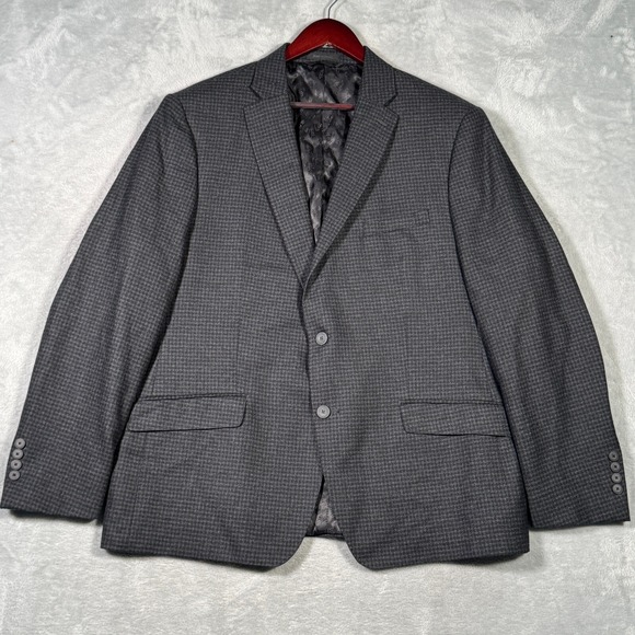 Psycho Bunny‎ Jacket Mens 50R Gray Plaid Wool - Picture 1 of 15
